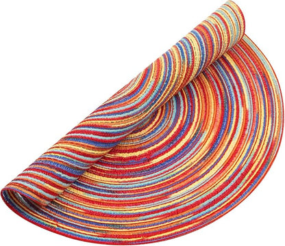SHACOS Round Braided Placemats Set of 4 Variegated Colorful Placemats - Image 7