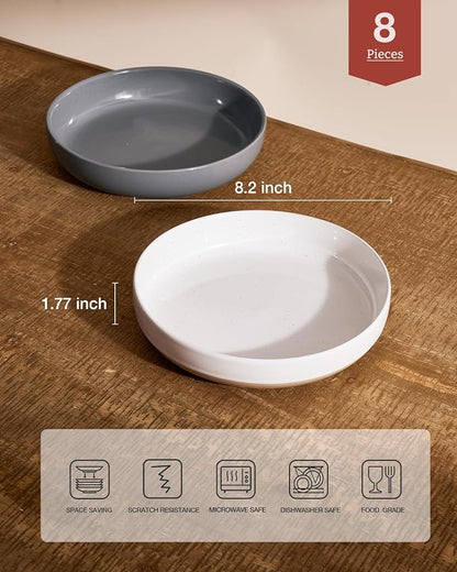 famiware Milkyway 33 oz Pasta Bowls Set of 8, Dishwasher & Microwave Safe - Image 2