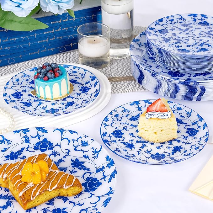 60 PCS Blue Plastic Plates - Image 9