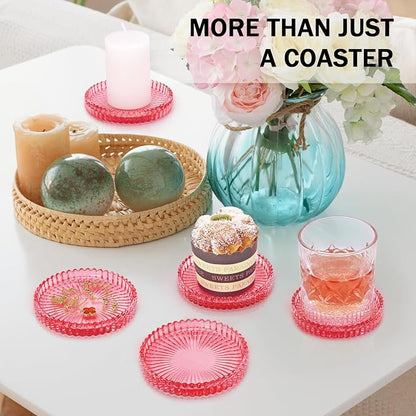Modern Clear Glass Coasters Set of 6, Cute Coasters Table Mats - Image 5