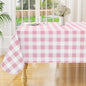misaya Rectangle Waterproof Vinyl Table Cloth, Buffalo Flannel Backed Tablecloth, Wipeable Plastic Table Cover for Valentine's Day, Dinner, Kitchen, Outdoor (54" x 78", Pink and White)