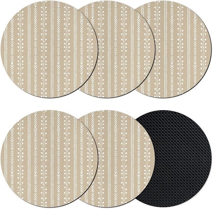 Modern Minimalist Coasters Set of 6, Absorbent Coasters by Unknown