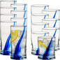 Blue Ribbon Tumbler & Rocks Drinking Glasses Set of 16, Dimpled Cups | 16.75 oz by Libbey