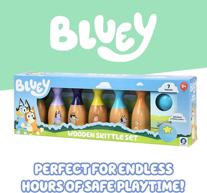 Bluey Wooden Bowling Set, 6 Character Pins, Indoor & Outdoor | Durable wood - Image 6