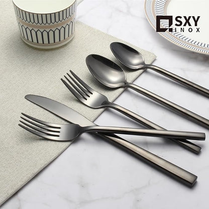 Silverware Set for 4,20 Pieces Forged Stainless Steel Flatware Set Cutlery Set,Heavy Duty and Modern Desgin,Fancy Tableware Cutlery Set for Home,Restaurant,Mirror Polished,Dishwasher Safe