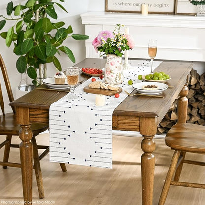 Artoid Mode Dark Blue Boho Table Runner - Image 4