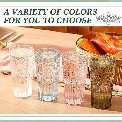Wiwiqing 20oz Vintage Plastic Ribbed Tumblers Set of 12, Baby Shower, Birthday - Image 6