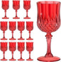 7OZ Plastic Wine Glasses, Reusable Vintage Goblets Unbreakable Drinking Glasses by Unknown
