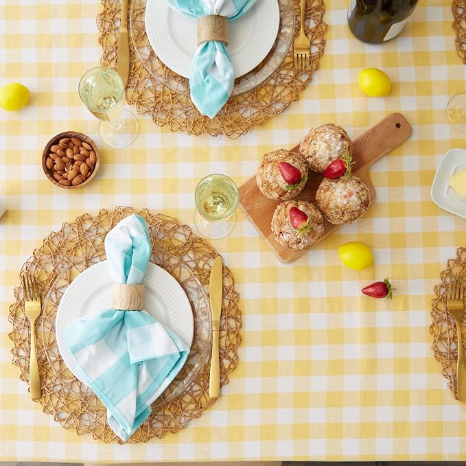DII Checkered Tabletop Collection 100% Cotton, Machine Washable, Tablecloth - Image 5