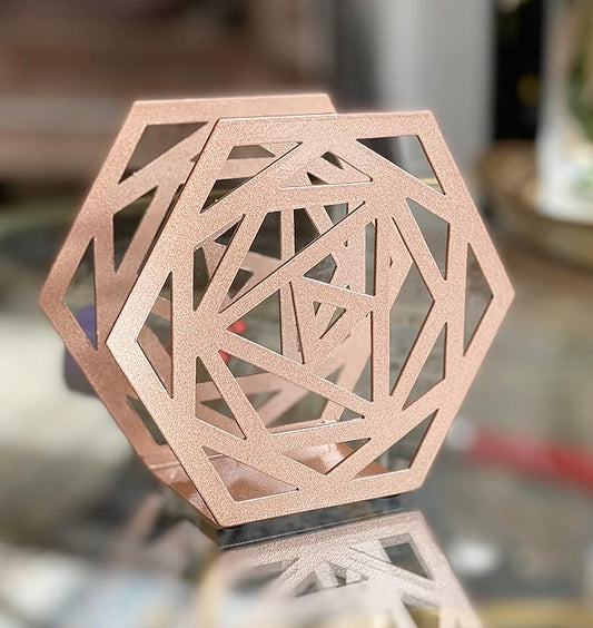 Rose Gold Metal Upright Napkin Holder | Cutout Rose Silhouette Design | Kitchen Counter Tissue Dispenser Home Restaurant Hotel Décor