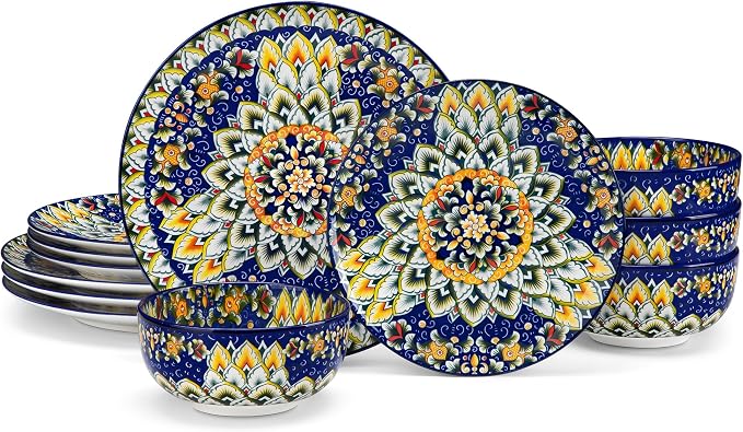 vancasso 12 Pieces Dinnerware Sets, Porcelain Dishes Set by vancasso