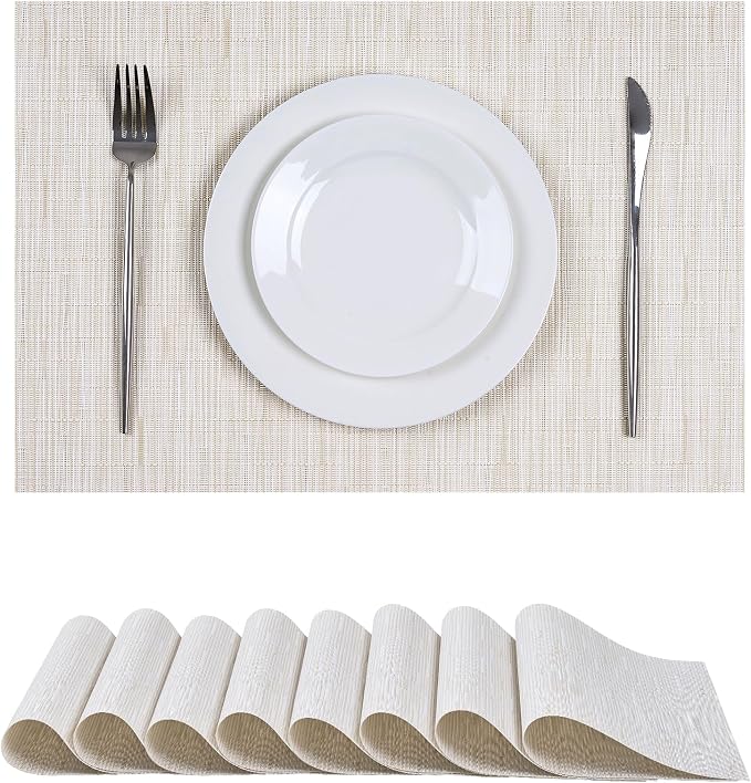 Leetaltree Pale Beige Placemats Set of 8 by Leetaltree-ArtatEveryTable