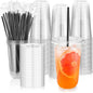 tchrules 100 Set 18oz Clear Round Bottom Plastic Cups by Tchrules