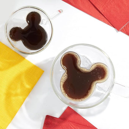 JoyJolt Disney Mickey Mouse 3D Espresso Cups 5.4oz Glass Set of 2 - Image 2