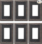 6-Pack Decorator Outlet Cover Plate, Decorative Switch Plates and Outlet Covers, Aged Bronze Metal Wall Plates for Electrical Outlets, Receptacle, GFCI Outlet, Dimmer Switch