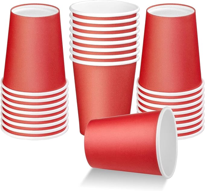 25 Pack 8 oz Disposable Paper Cups, Water Cups by BALDCC