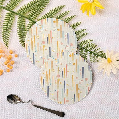 Stripes Tiny Dots Minimalist 4 Piecing Set Absorbent Coasters Corkboard - Image 3