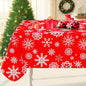 Smiry Christmas Rectangle Table Cloth, Waterproof Vinyl Tablecloth with Flannel Backing, Wipeable Snowflake Plastic Tablecloths for Christmas Table Decorations, (60"x84", Christmas Red)