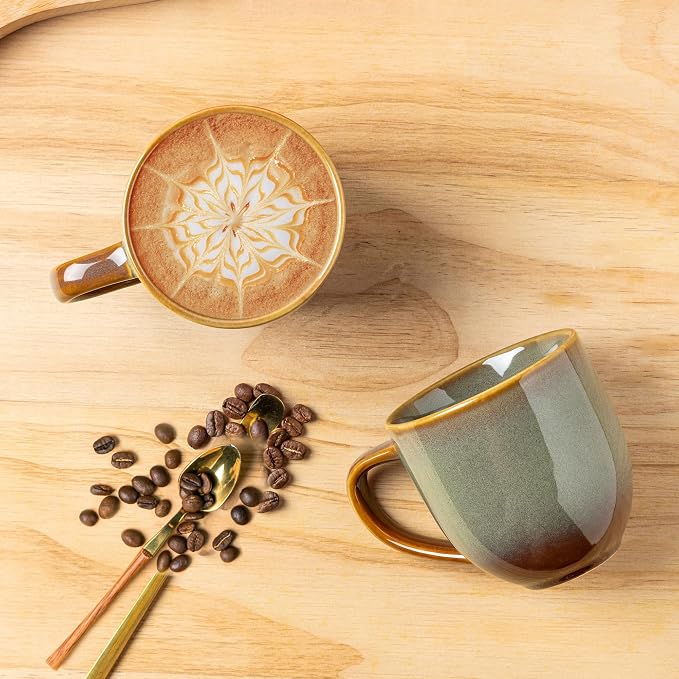 theterra Ceramic Coffee Mugs Set of 6, 12 oz Coffee Cups - Image 3