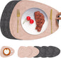 Faux Leather Placemats Set of 6, Dual Sided by Chitomars