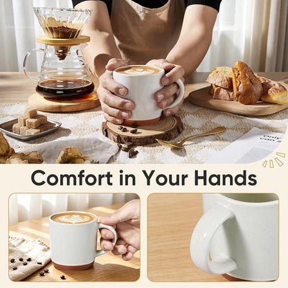 E-far Ceramic Coffee Mug Set of 4, 12oz Stoneware Coffee Cup - Image 6