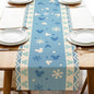 Seliem Winter Blue Table Runner, Snowflake Polka Dot Kitchen Dining Table | by Seliem