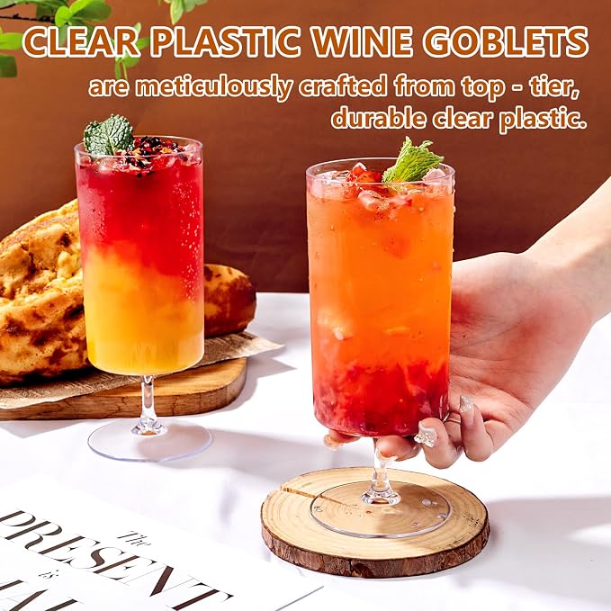 Ciaell 12 Pack Plastic Water Goblets - Image 6