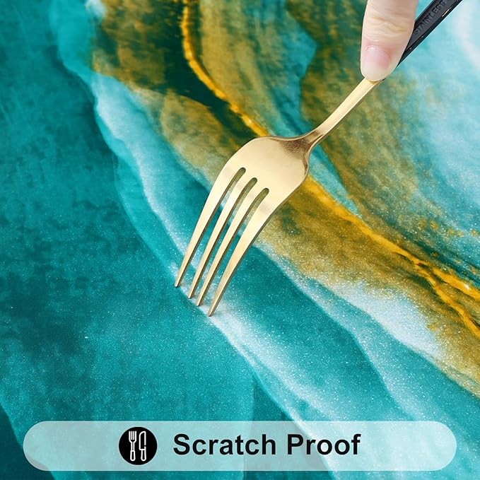 Smiry Rectangle Table Cloth Cover, Waterproof Elastic Fitted Picnic Tablecloth for 8 Foot Tables, Wipeable Flannel Backed Vinyl Tablecloths for Camping, Dining, Outdoor (Teal & Gold, 30" x 96")