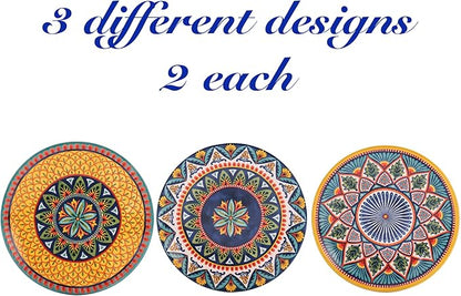 Bico Havana Appetizer Plates Set of 6, 6 Inch Small Ceramic Dessert Plates for Snacks, Salad, Tablescape, Microwave and Dishwasher Safe, Gift for Housewarming and Thanksgiving