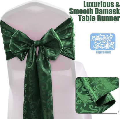 RUDONG M Satin Table Runners, 12 x 108 Inch, 2 Pack | Long Silky Damask - Image 3