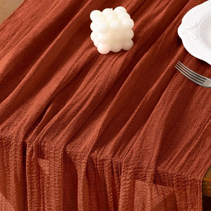 Cheesecloth Table Runner Summer Boho Wedding Shower Party Home Decor | - Image 4