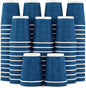 Lamosi 500 Count 8 oz Insulated Coffee Cups Bulk, Disposable Paper Cups No Lids 8oz, Corrugated Ripple Wall Design for Hot Beverage (Navy)