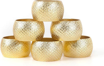 Napkin Rings Set of 12 Metal Napkin Holder Buckles Round Serveitte Rings for Fall Thanksgiving Christmas Dinner Table Decor Wedding Banquet Party Easter (Gold) - ALPHA Living HOME