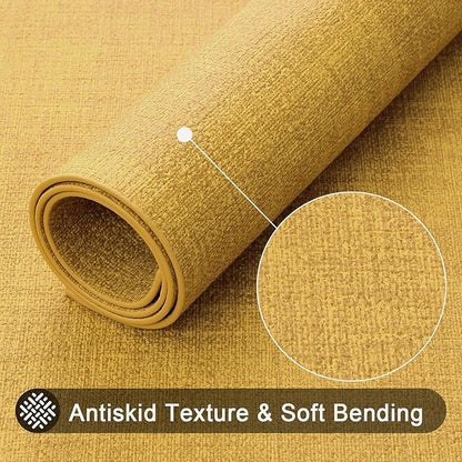 homing Faux Leather Heat Resistant Placemats 6 Packs, Waterproof Wipeable Dining PU Place Mats for Indoor & Outdoor, Easy to Clean, Yellow