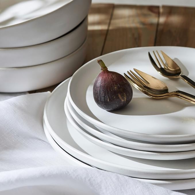 Porto by Stone Lain Macchio 12-Piece Premium Kitchen & Dining Dinnerware Set - Image 2