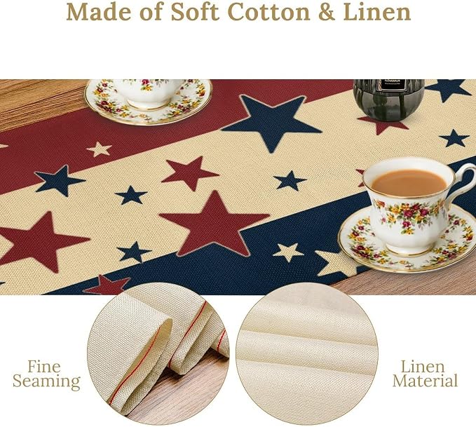 Memorial Day Table Runner, 4th of July American Patriotic Independence Day - Image 6