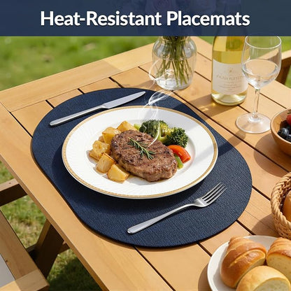 Placemats Set of 4, 11.8 x 17 Inch, Waterproof Wipeable Reversible PU Placemat - Image 4