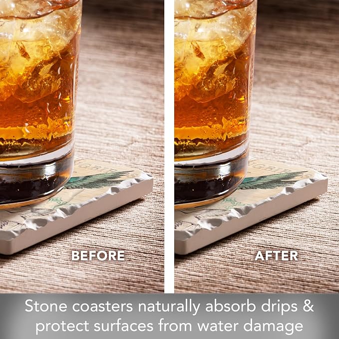 Thirstystone Hummingbird Study 4 Pack Tumbled Tile Stone Coasters | 4" Square - Image 3
