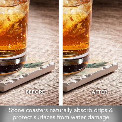 Thirstystone Hummingbird Study 4 Pack Tumbled Tile Stone Coasters | 4" Square - Image 3