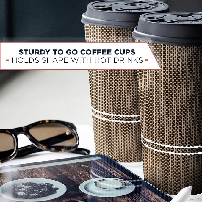 To Go Coffee Cups With Lids - 22 oz Disposable Coffee Cup With Lid. Large Togo - Image 5
