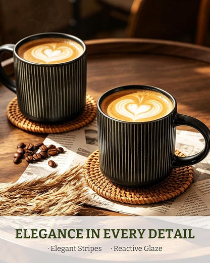 famiware Coffee Mug Set for 4, Star 12 oz Catering Mugs Cup Set - Image 2
