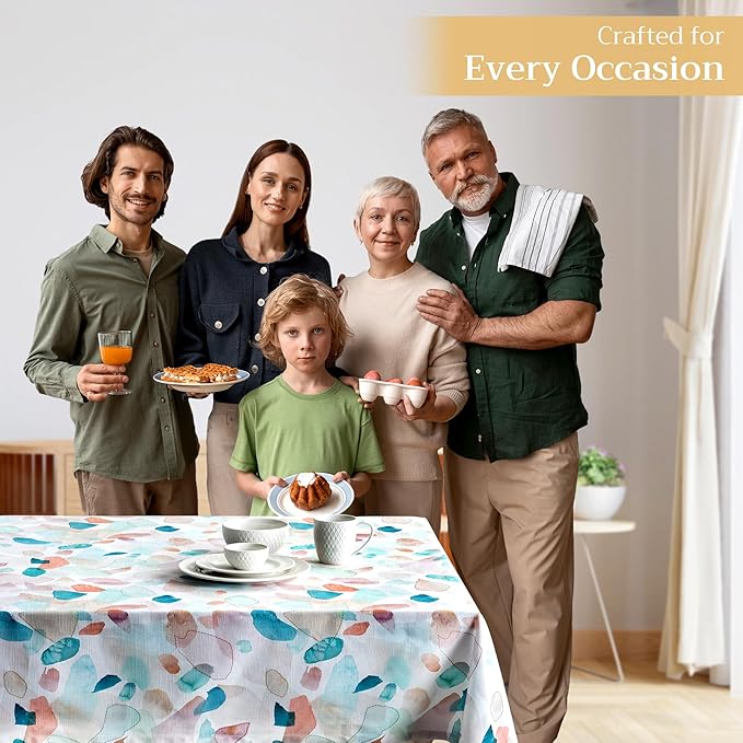 Maison d' Hermine Table Cloth Square Table 100% Cotton 54 x 54 Inches Tablecloth Reusable Decorative for Dining Room Farmhouse Home Valentines Day Decorations Spring Summer - Summer Picnic