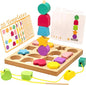 Activities for Dementia Patients, Memory Cognitive Games for Seniors, 3-in-1 Shape Matching Alzheimers Products for Elderly, Beads Sequencing Lacing Busy Box Board Gadgets Gifts