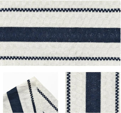 Artoid Mode Dark Blue Rustic Woven Table Runner 12x90 Inch | Holiday Farmhouse - Image 6