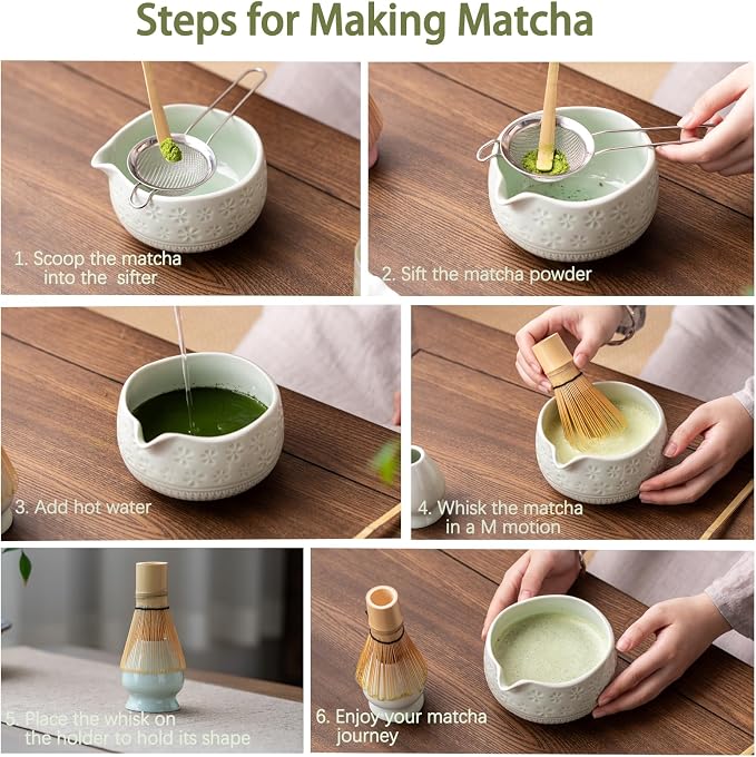 Buucup Matcha Whisk Set, Ceramic Matcha Kit - Image 6