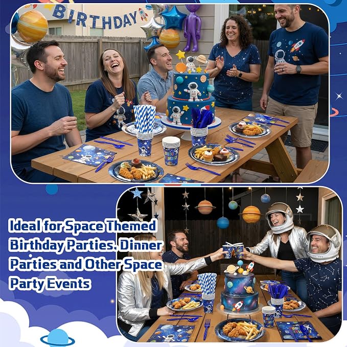 450 Pcs Space Birthday Tableware Set Decorations, Serves 50 | Solar System - Image 4