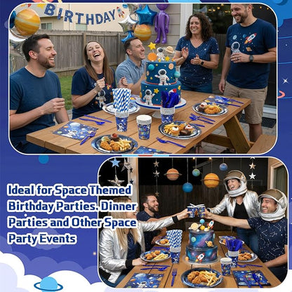 450 Pcs Space Birthday Tableware Set Decorations, Serves 50 | Solar System - Image 4