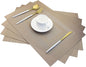 PIGCHCY Placemats,Heat Resistant Non Slip Durable Plastic Place Mats,Washable Easy to Clean Woven Vinyl Kitchen Placemats for Dining Table Set of 4 (Champagne)
