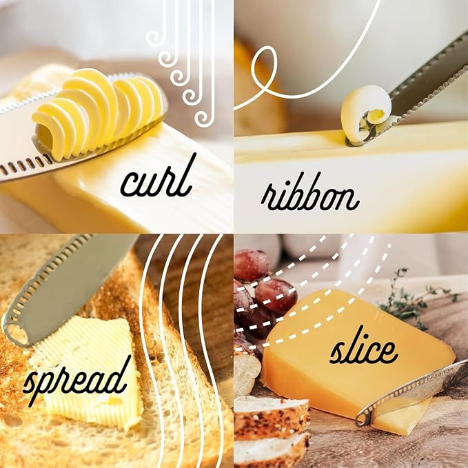 Houseify Ready Butter 3-in-1 18/10 Stainless Steel Butter Knife | 6-inch handle - Image 5