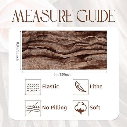 Cheesecloth Table Runner Brown 10FT Boho Gauze Runner, 2 Pack | 120 Inch Cheese - Image 2